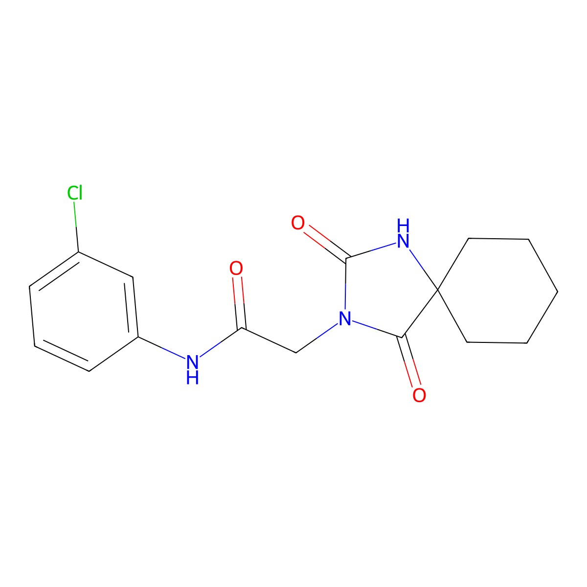 N-(3-chlorophenyl)-2-(2,4-dioxo-1,3-diazaspiro[4.5]dec-3-yl)acetamide molecular structure, CAS 522627-97-0