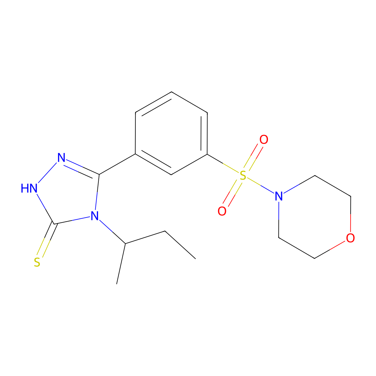 4-(butan-2-yl)-5-[3-(morpholine-4-sulfonyl)phenyl]-4H-1,2,4-triazole-3-thiol molecular structure, CAS 522628-53-1