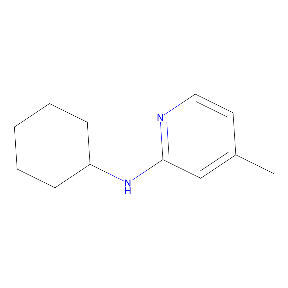 N-cyclohexyl-4-methylpyridin-2-amine molecular structure, CAS 522628-76-8