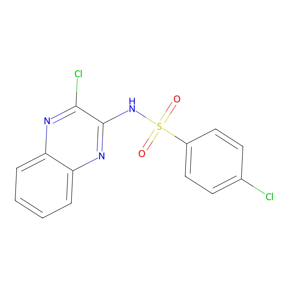 4-Chloro-N-(3-chloro-quinoxalin-2-yl)-benzenesulfonamide molecular structure, CAS 522628-95-1
