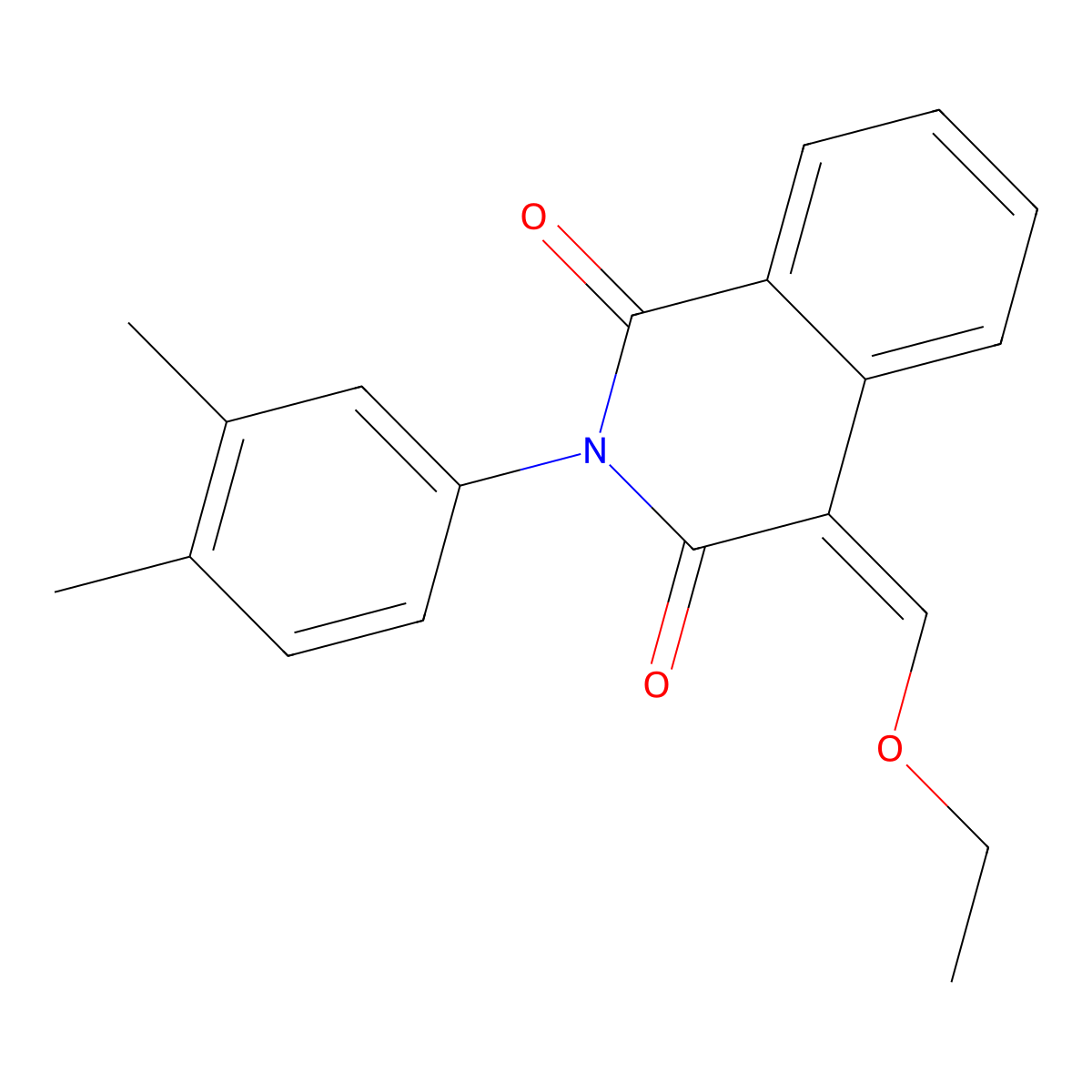 2-(3,4-Dimethylphenyl)-4-(ethoxymethylidene)isoquinoline-1,3-dione molecular structure, CAS 522628-97-3
