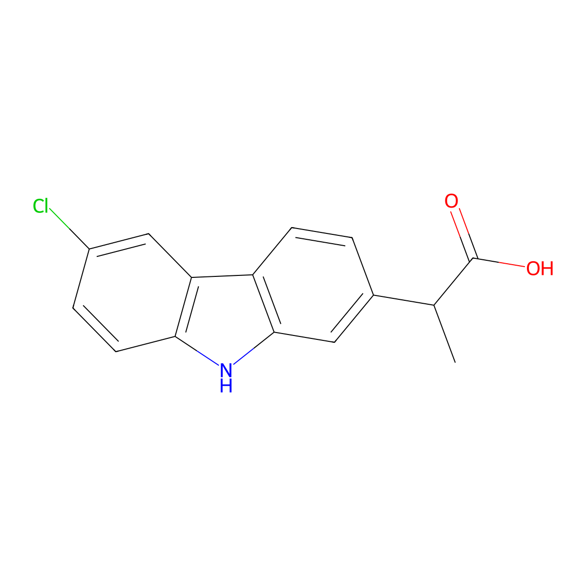 Carprofen molecular structure, CAS 52263-47-5
