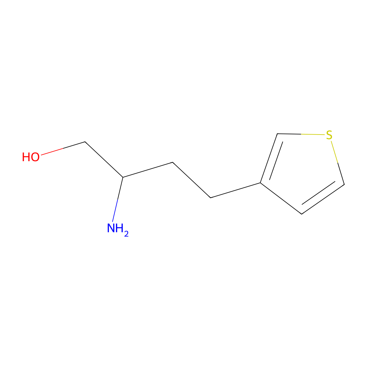 2-Amino-4-(thiophen-3-yl)butan-1-ol molecular structure, CAS 522633-88-1