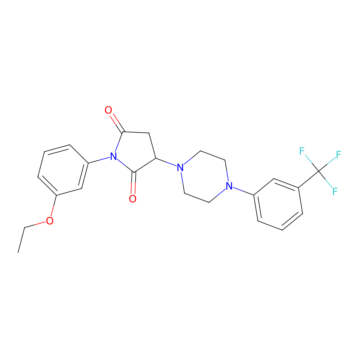 1-(3-Ethoxyphenyl)-3-{4-[3-(trifluoromethyl)phenyl]piperazin-1-yl}pyrrolidine-2,5-dione molecular structure, CAS 522636-56-2
