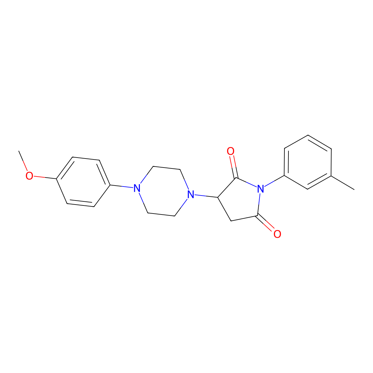 3-[4-(4-Methoxyphenyl)piperazin-1-yl]-1-(3-methylphenyl)pyrrolidine-2,5-dione molecular structure, CAS 522636-71-1