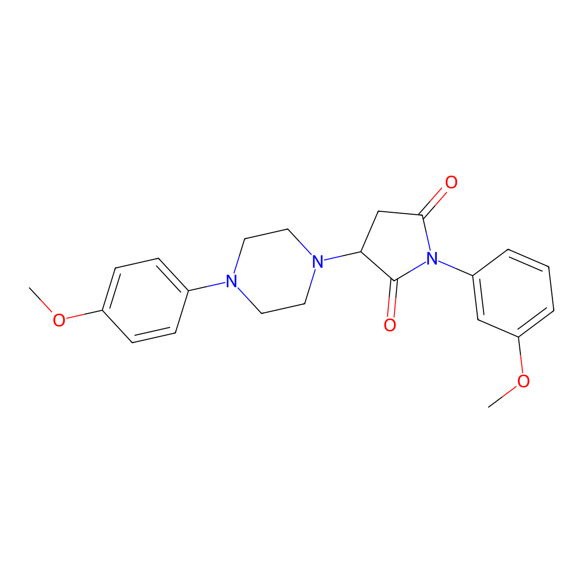 1-(3-Methoxyphenyl)-3-[4-(4-methoxyphenyl)piperazin-1-yl]pyrrolidine-2,5-dione molecular structure, CAS 522636-76-6