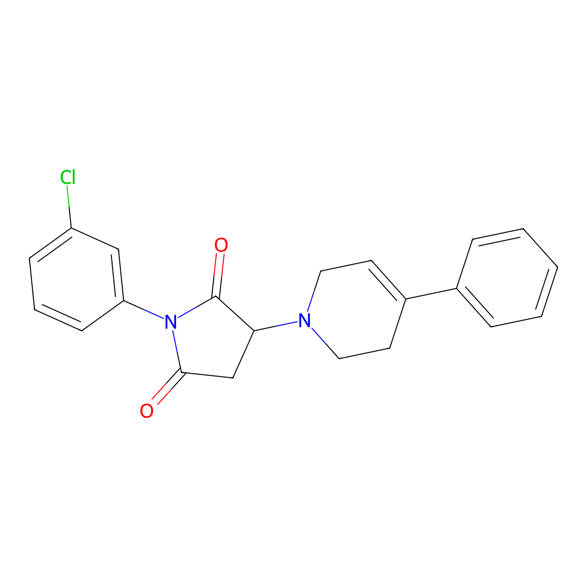 1-(3-chlorophenyl)-3-(4-phenyl-3,6-dihydropyridin-1(2H)-yl)pyrrolidine-2,5-dione molecular structure, CAS 522637-23-6