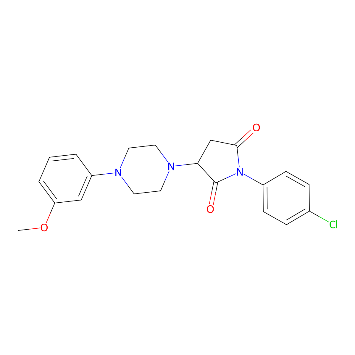 1-(4-Chlorophenyl)-3-[4-(3-methoxyphenyl)piperazin-1-yl]pyrrolidine-2,5-dione molecular structure, CAS 522637-24-7