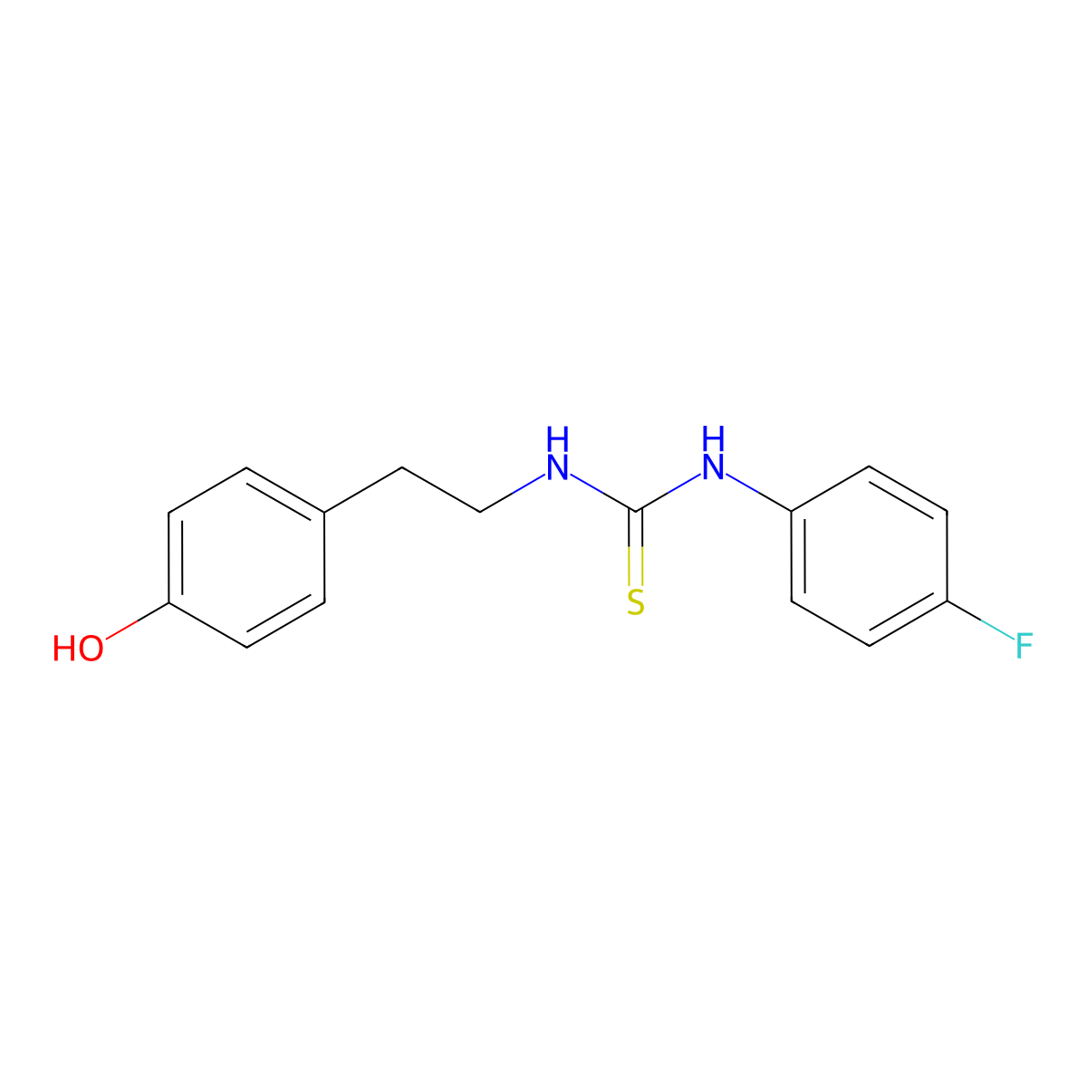 1-(4-Fluorophenyl)-3-[2-(4-hydroxyphenyl)ethyl]thiourea molecular structure, CAS 522637-25-8