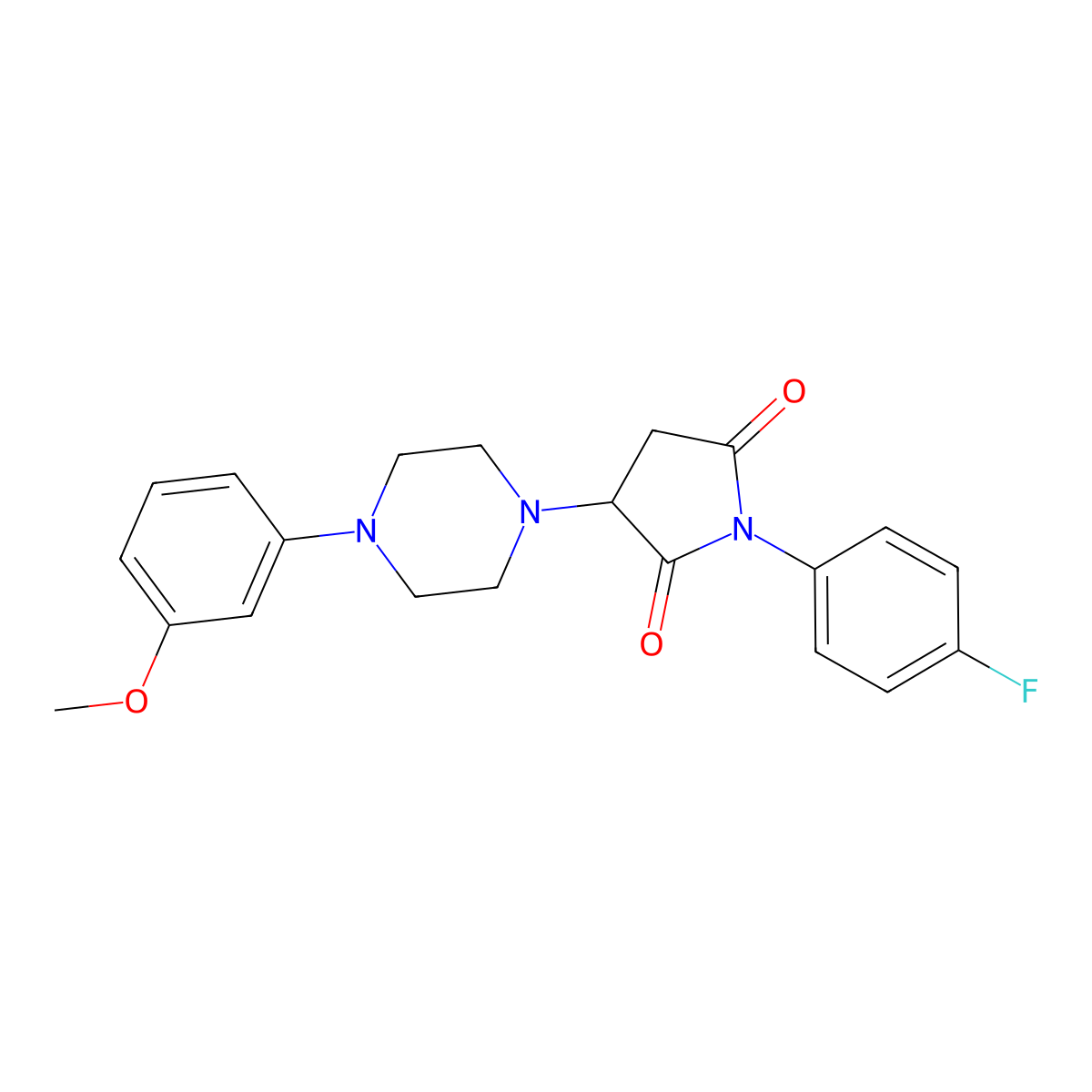1-(4-Fluorophenyl)-3-[4-(3-methoxyphenyl)piperazin-1-yl]pyrrolidine-2,5-dione molecular structure, CAS 522637-26-9