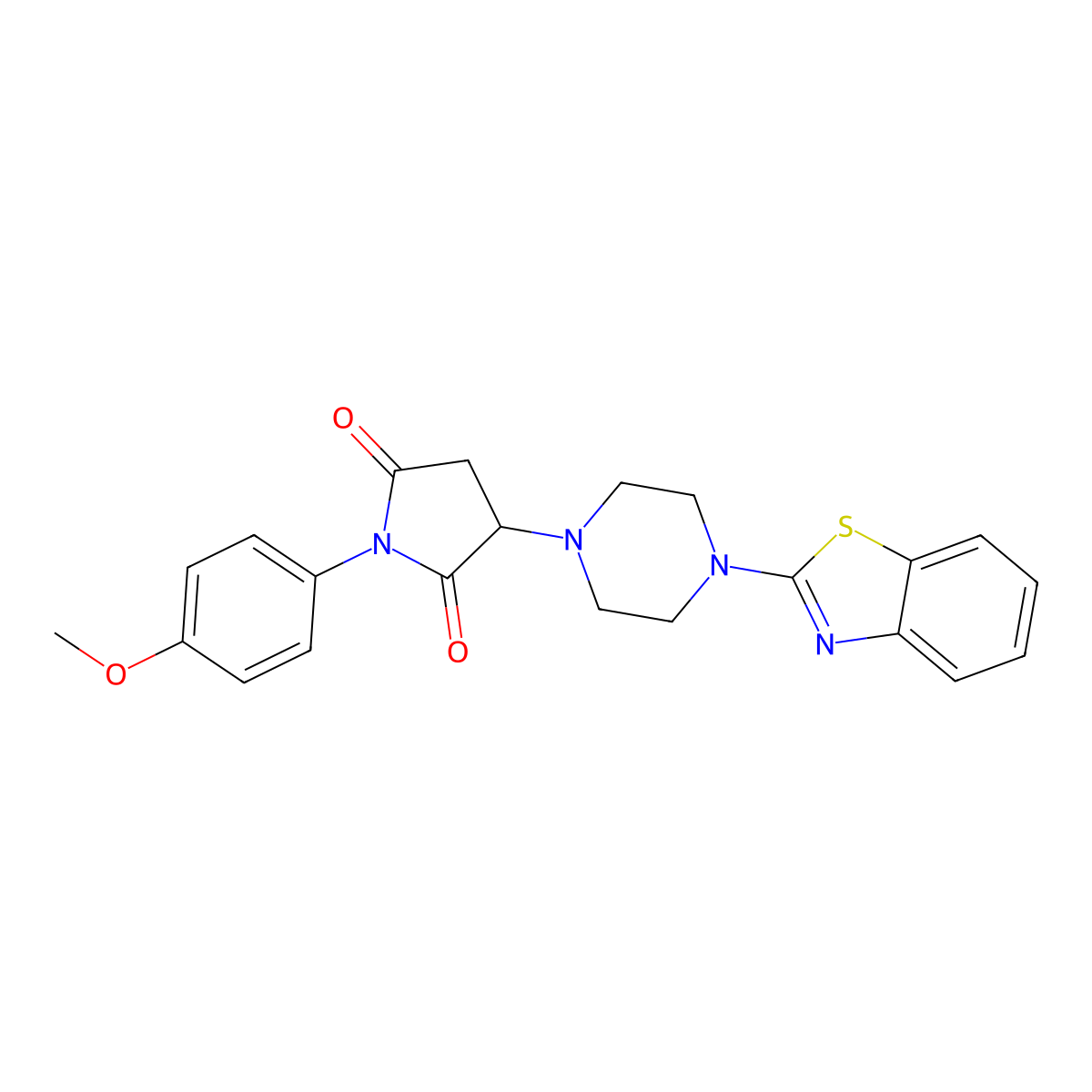 3-[4-(1,3-Benzothiazol-2-yl)piperazin-1-yl]-1-(4-methoxyphenyl)pyrrolidine-2,5-dione molecular structure, CAS 522637-29-2