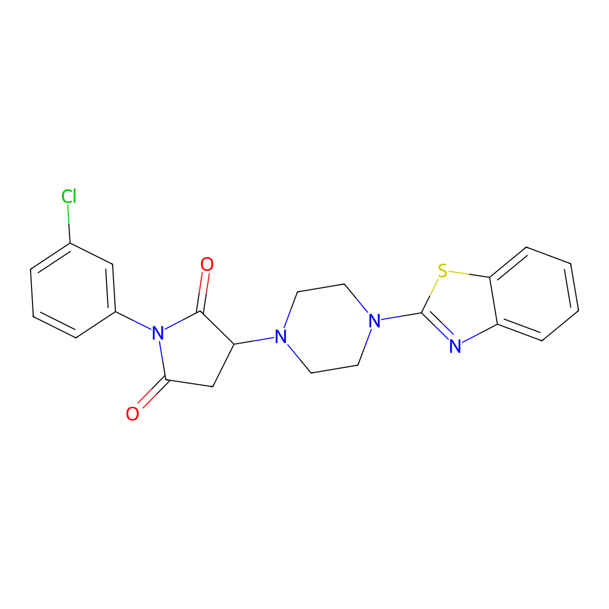3-[4-(1,3-Benzothiazol-2-yl)piperazin-1-yl]-1-(3-chlorophenyl)pyrrolidine-2,5-dione molecular structure, CAS 522637-30-5