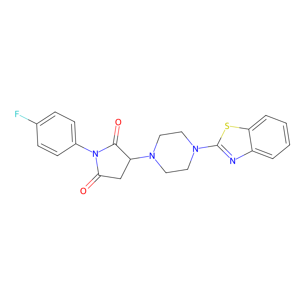 3-[4-(1,3-Benzothiazol-2-yl)piperazin-1-yl]-1-(4-fluorophenyl)pyrrolidine-2,5-dione molecular structure, CAS 522637-31-6