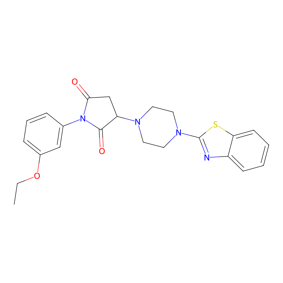 3-[4-(1,3-Benzothiazol-2-yl)piperazin-1-yl]-1-(3-ethoxyphenyl)pyrrolidine-2,5-dione molecular structure, CAS 522637-33-8