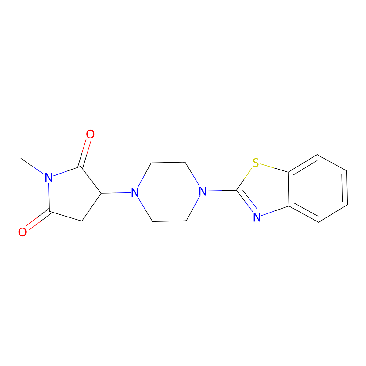 3-[4-(1,3-Benzothiazol-2-yl)piperazin-1-yl]-1-methylpyrrolidine-2,5-dione molecular structure, CAS 522637-42-9
