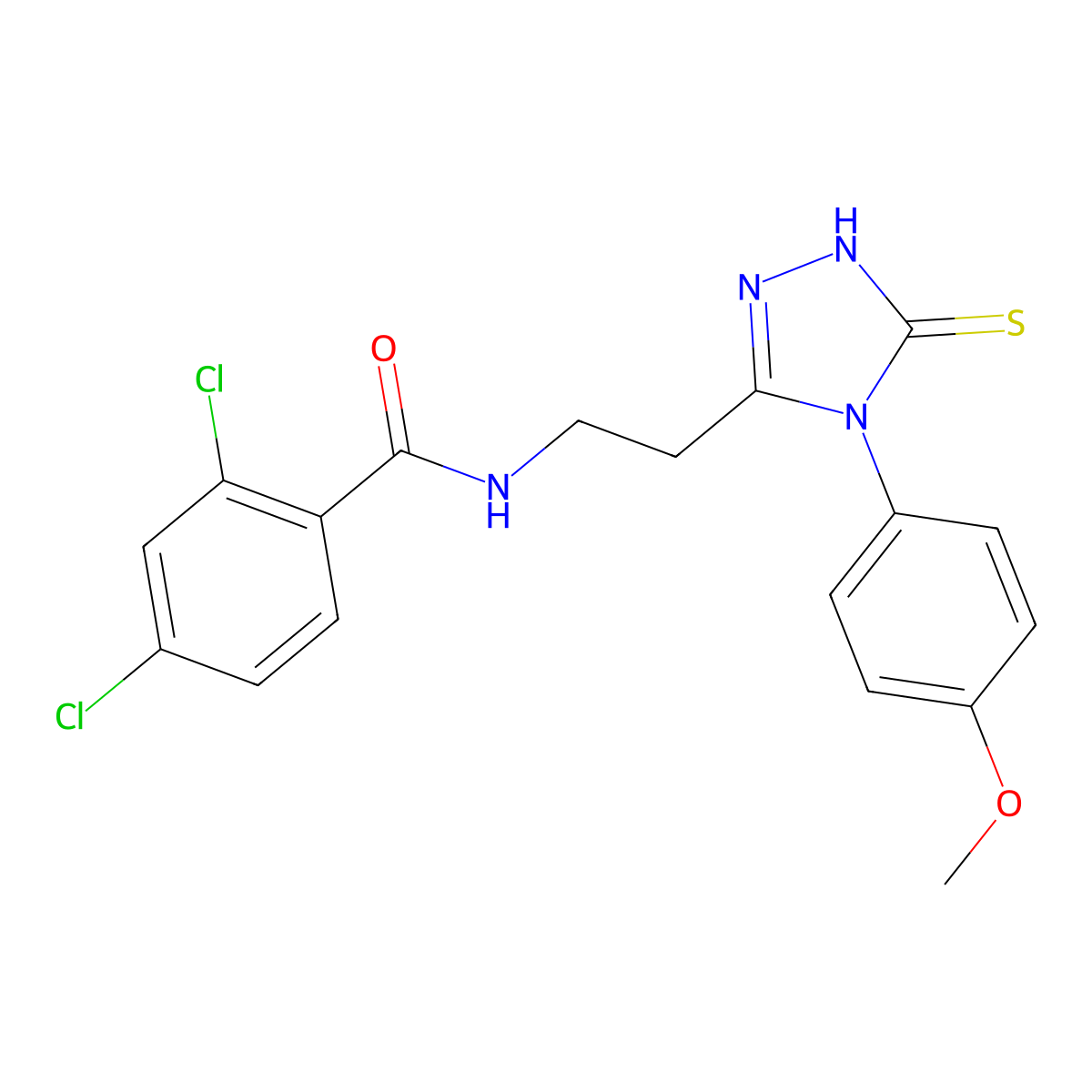 2,4-dichloro-N-[2-[4-(4-methoxyphenyl)-5-sulfanylidene-1H-1,2,4-triazol-3-yl]ethyl]benzamide molecular structure, CAS 522637-84-9