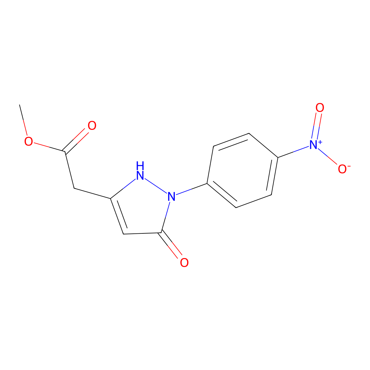 methyl [5-hydroxy-1-(4-nitrophenyl)-1H-pyrazol-3-yl]acetate molecular structure, CAS 522637-91-8