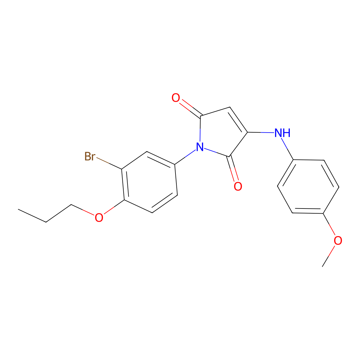 1-(3-bromo-4-propoxyphenyl)-3-[(4-methoxyphenyl)amino]-1H-pyrrole-2,5-dione molecular structure, CAS 522638-01-3