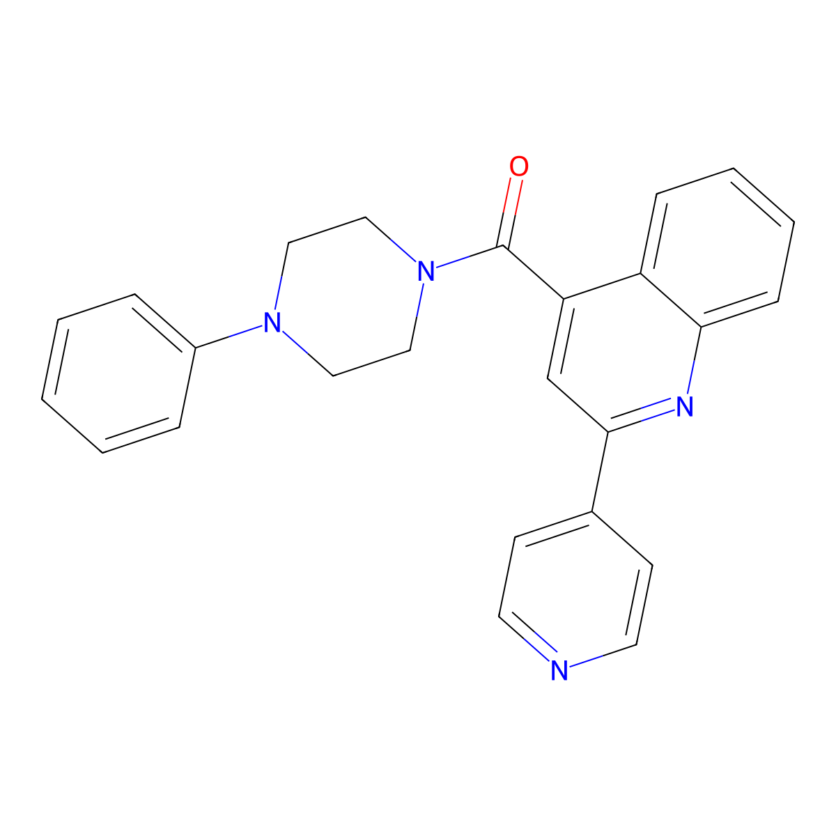 4-[(4-Phenylpiperazin-1-yl)carbonyl]-2-pyridin-4-ylquinoline molecular structure, CAS 522639-88-9
