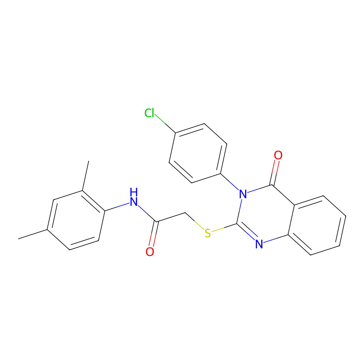 2-{[3-(4-chlorophenyl)-4-oxo-3,4-dihydroquinazolin-2-yl]sulfanyl}-N-(2,4-dimethylphenyl)acetamide molecular structure, CAS 522643-09-0