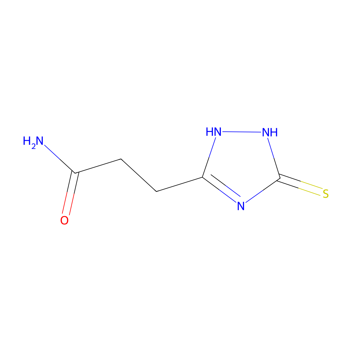 3-(3-mercapto-1H-1,2,4-triazol-5-yl)propanamide molecular structure, CAS 522644-34-4