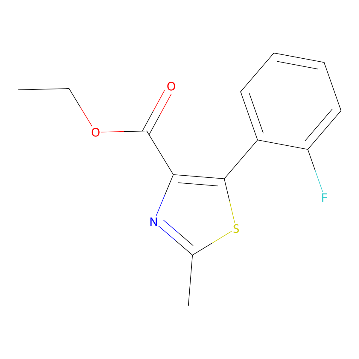 Ethyl 5-(2-fluorophenyl)-2-methyl-1,3-thiazole-4-carboxylate molecular structure, CAS 522646-43-1