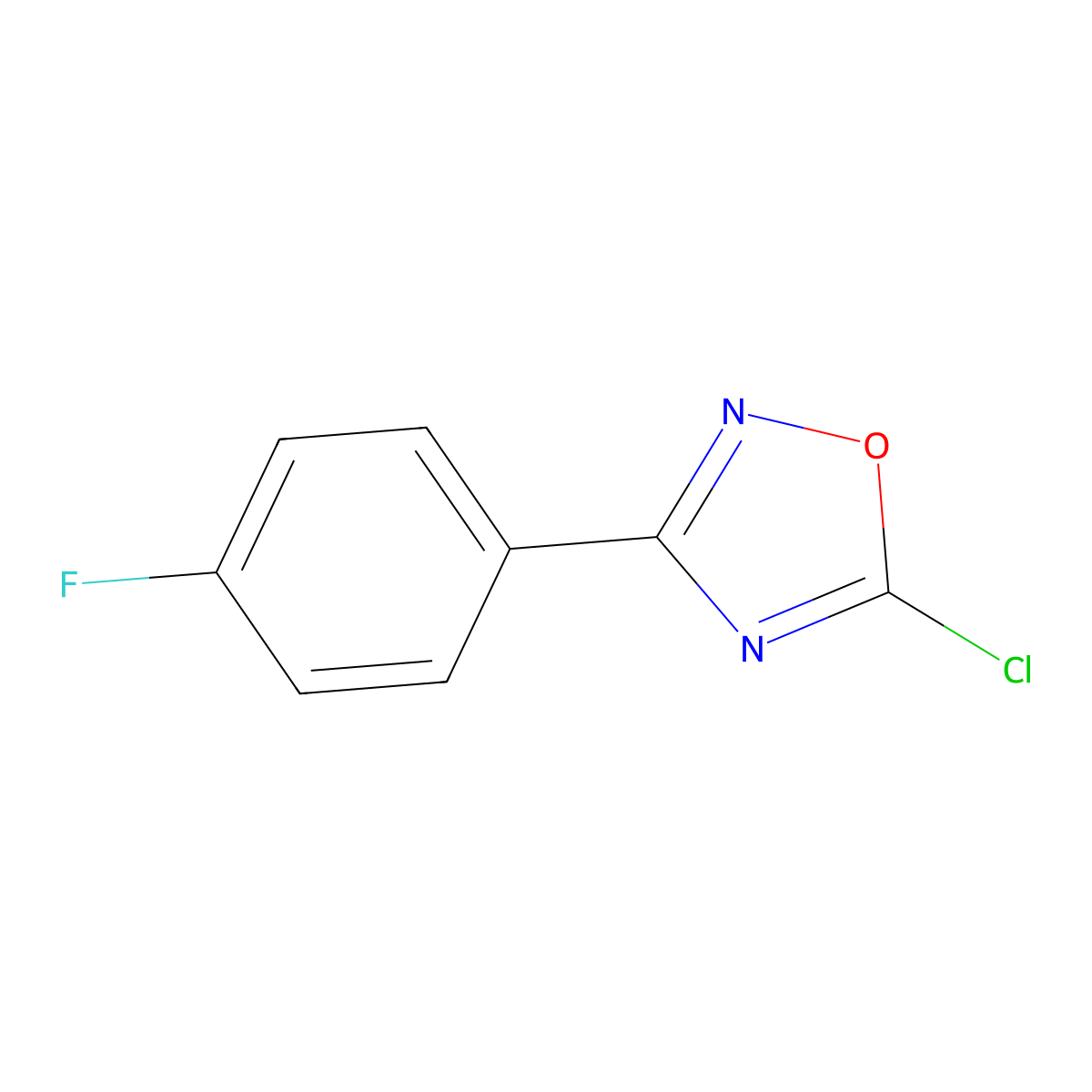 5-Chloro-3-(4-fluorophenyl)-1,2,4-oxadiazole molecular structure, CAS 522647-20-7