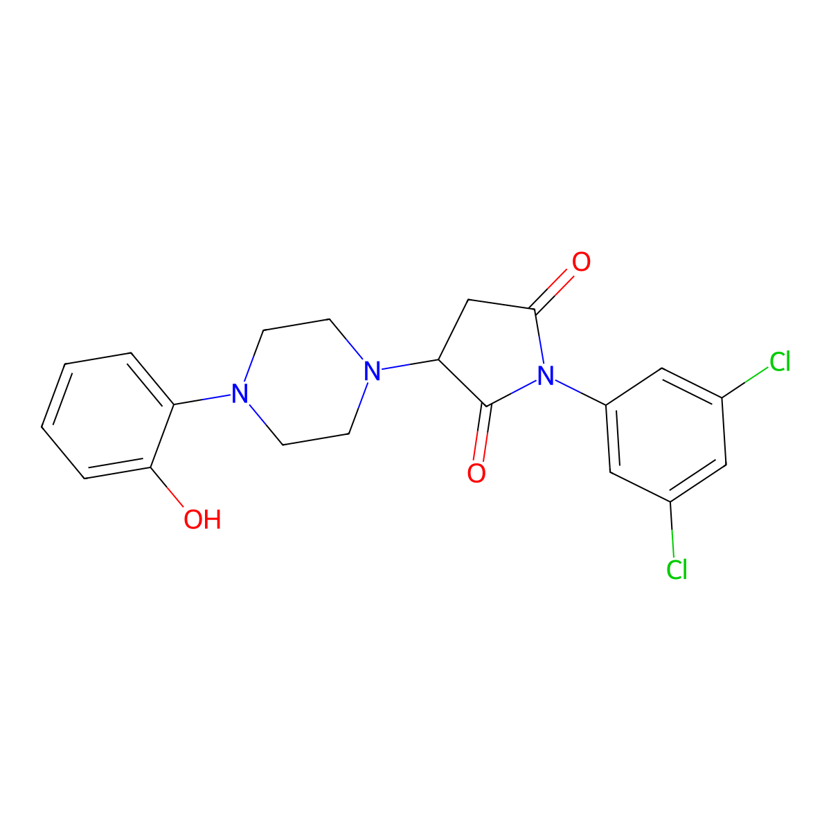 1-(3,5-Dichlorophenyl)-3-[4-(2-hydroxyphenyl)piperazin-1-yl]pyrrolidine-2,5-dione molecular structure, CAS 522649-73-6