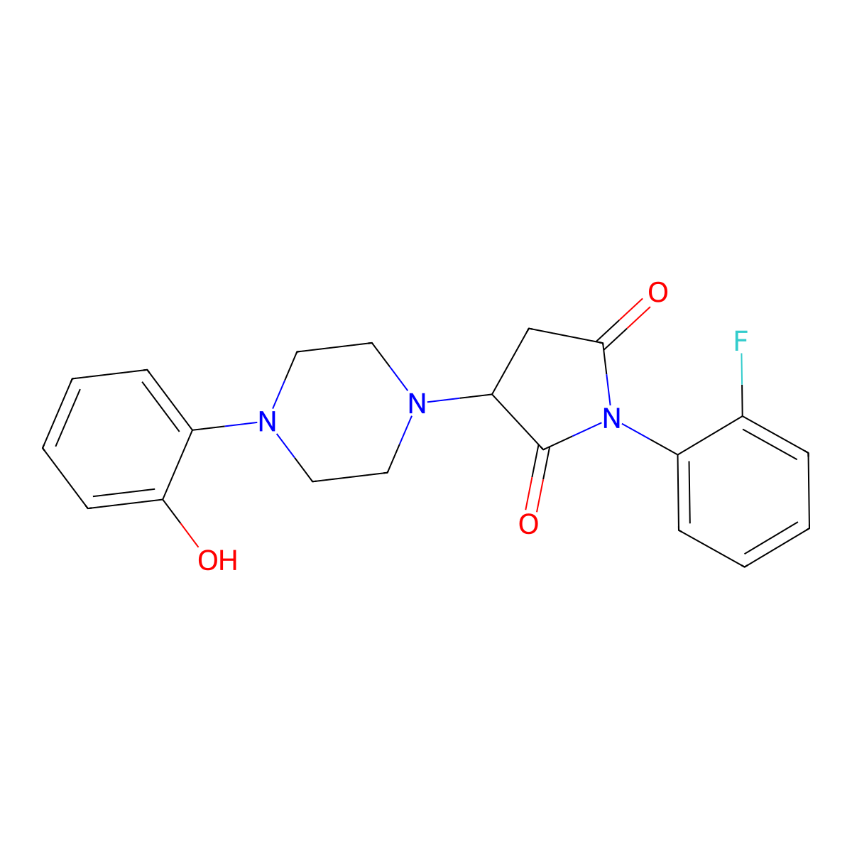 1-(2-Fluorophenyl)-3-[4-(2-hydroxyphenyl)piperazin-1-yl]pyrrolidine-2,5-dione molecular structure, CAS 522649-74-7