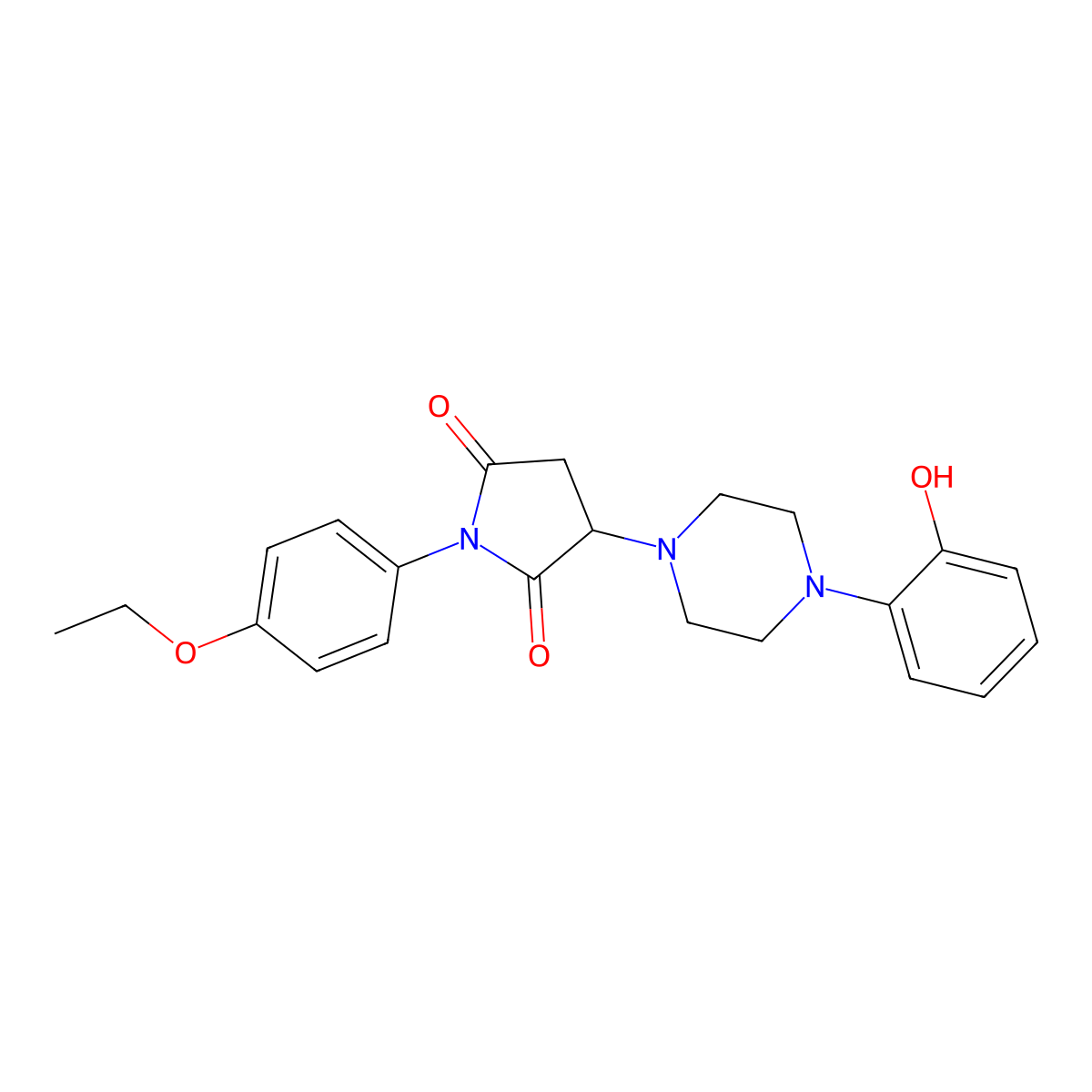 1-(4-Ethoxyphenyl)-3-[4-(2-hydroxyphenyl)piperazinyl]azolidine-2,5-dione molecular structure, CAS 522649-76-9