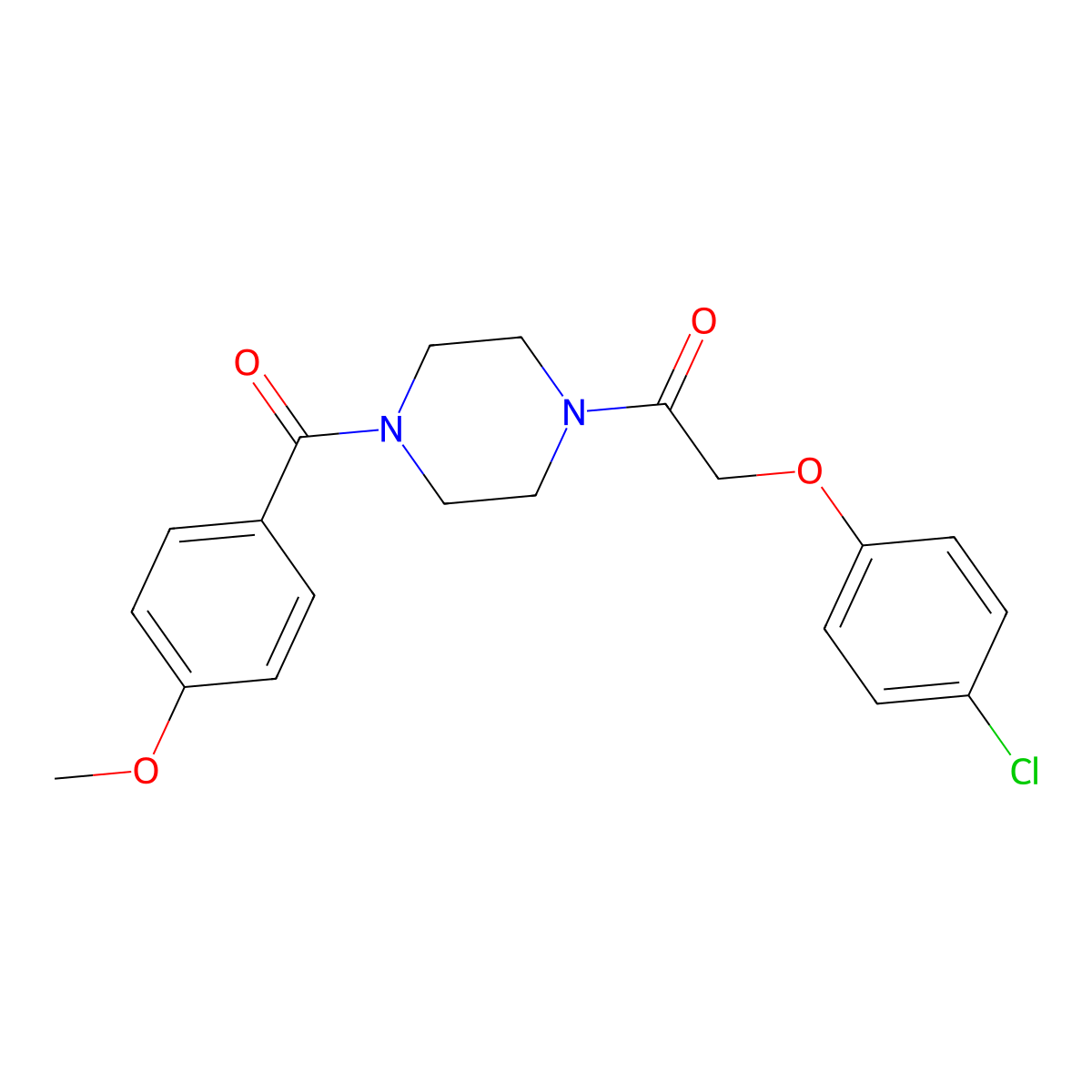 2-(4-Chlorophenoxy)-1-[4-(4-methoxybenzoyl)piperazin-1-yl]ethanone molecular structure, CAS 522650-46-0