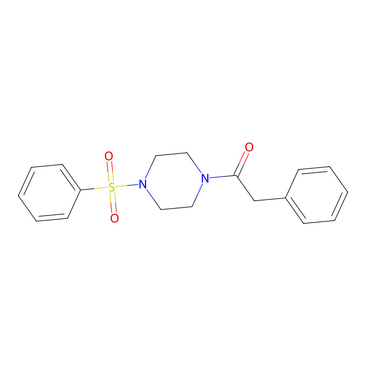 1-(Phenylacetyl)-4-(phenylsulfonyl)piperazine molecular structure, CAS 522650-58-4