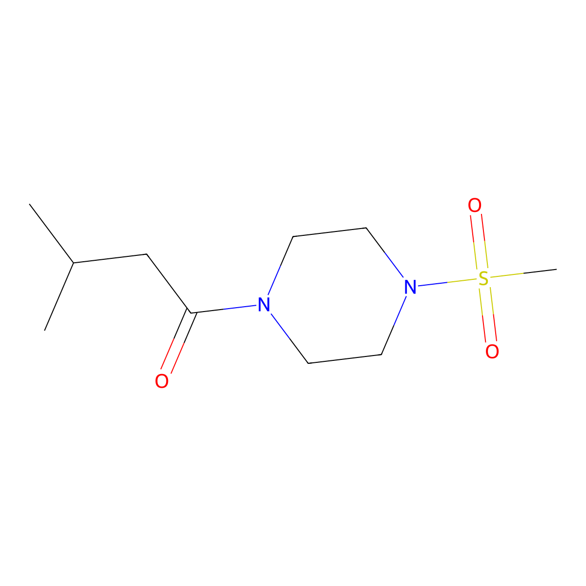 1-(3-Methylbutanoyl)-4-(methylsulfonyl)piperazine molecular structure, CAS 522650-60-8