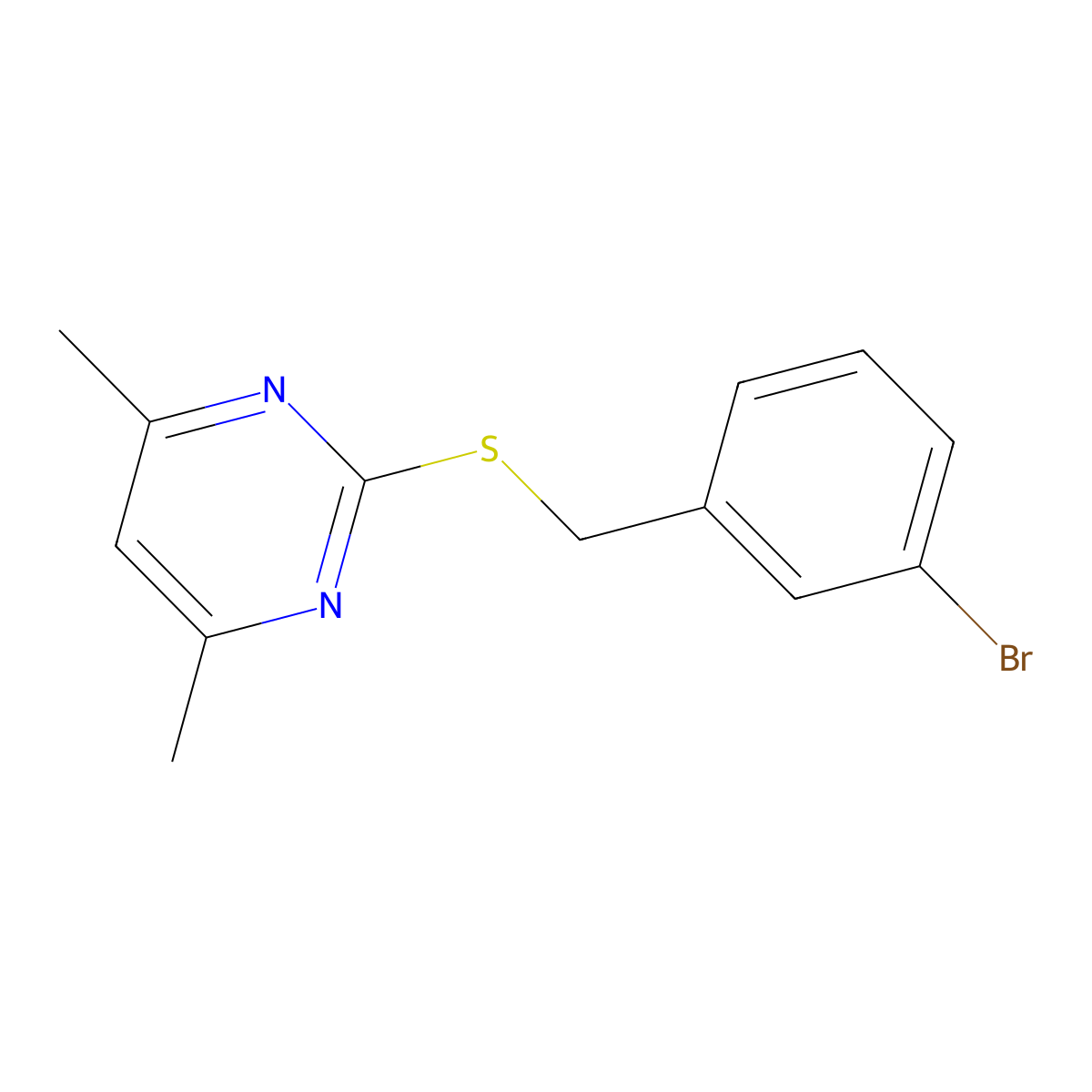 2-[(3-Bromobenzyl)sulfanyl]-4,6-dimethylpyrimidine molecular structure, CAS 522651-17-8