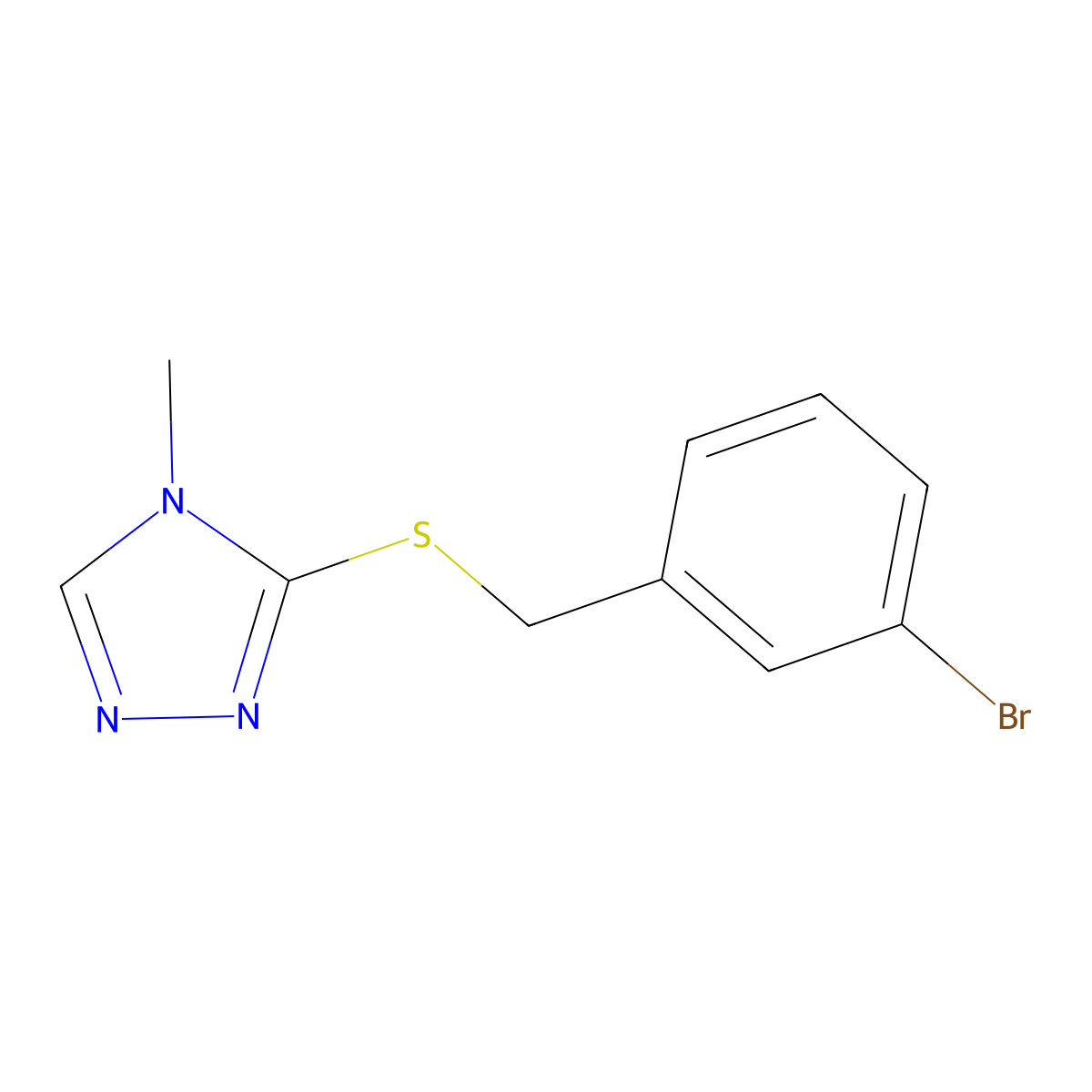 3-((3-Bromobenzyl)thio)-4-methyl-4h-1,2,4-triazole molecular structure, CAS 522651-20-3