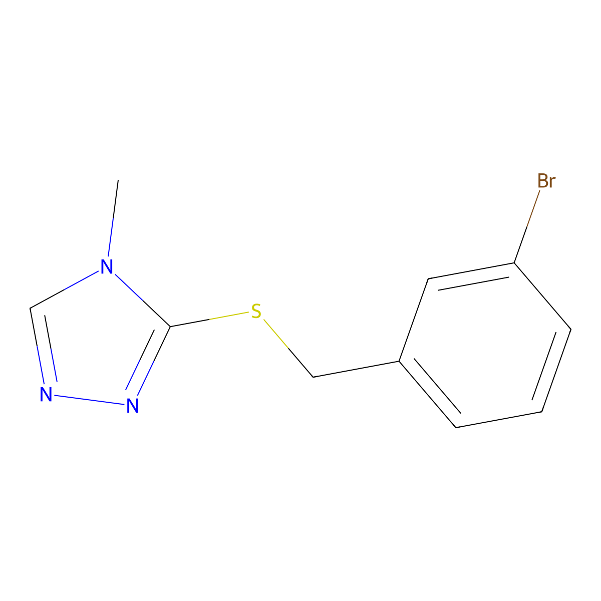 3-((3-Bromobenzyl)thio)-4-methyl-4h-1,2,4-triazole molecular structure, CAS 522651-20-3