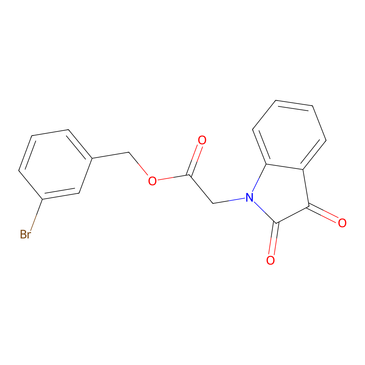3-bromobenzyl (2,3-dioxo-2,3-dihydro-1H-indol-1-yl)acetate molecular structure, CAS 522651-21-4