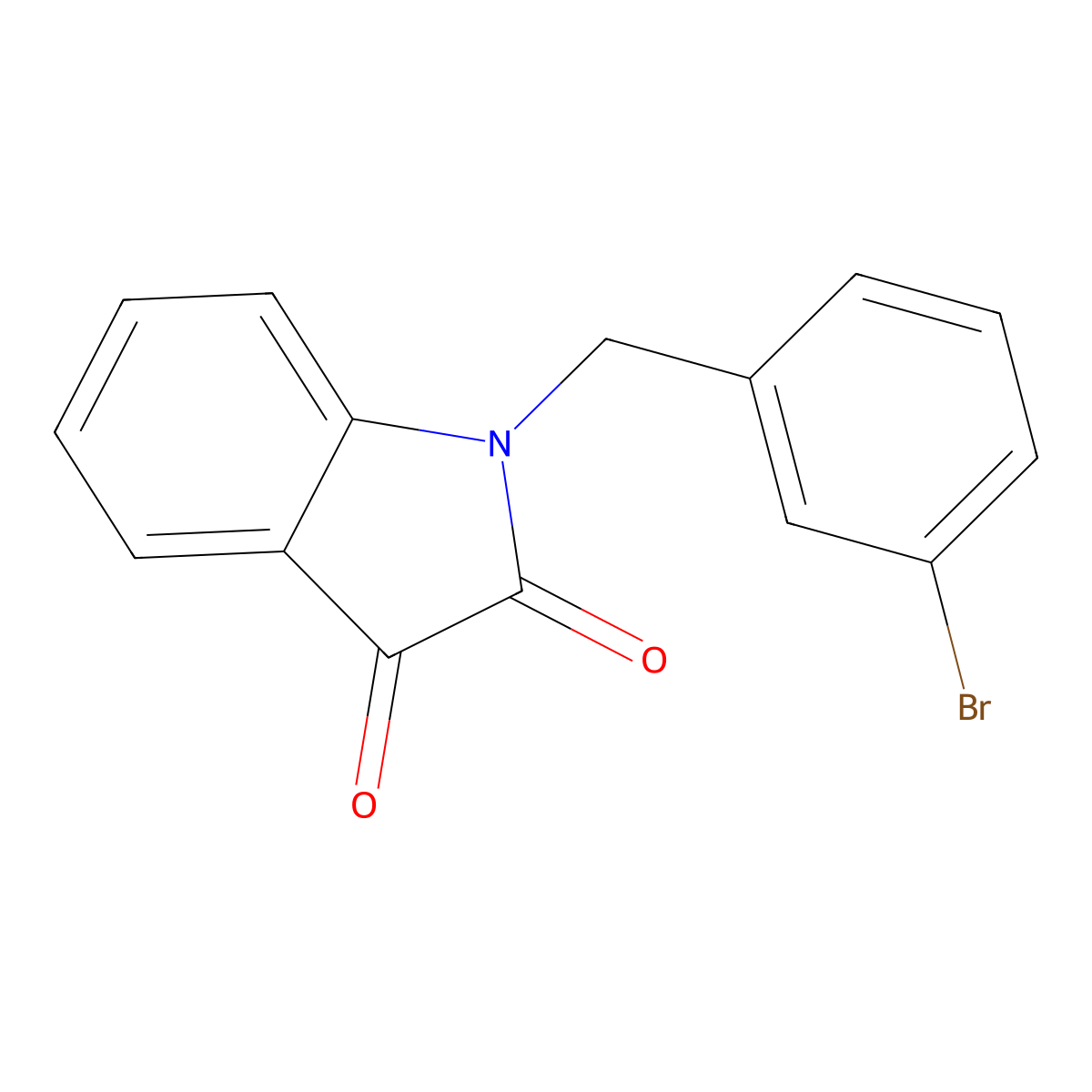 1-[(3-Bromophenyl)methyl]indole-2,3-dione molecular structure, CAS 522651-32-7