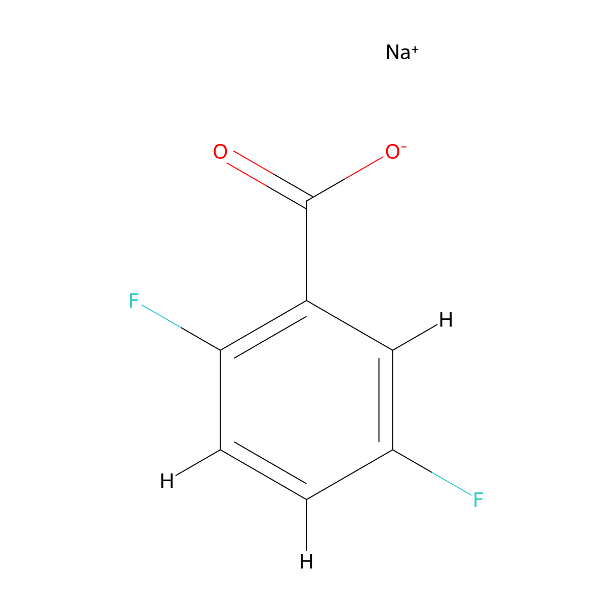 Sodium 2,5-Difluorobenzoate molecular structure, CAS 522651-42-9