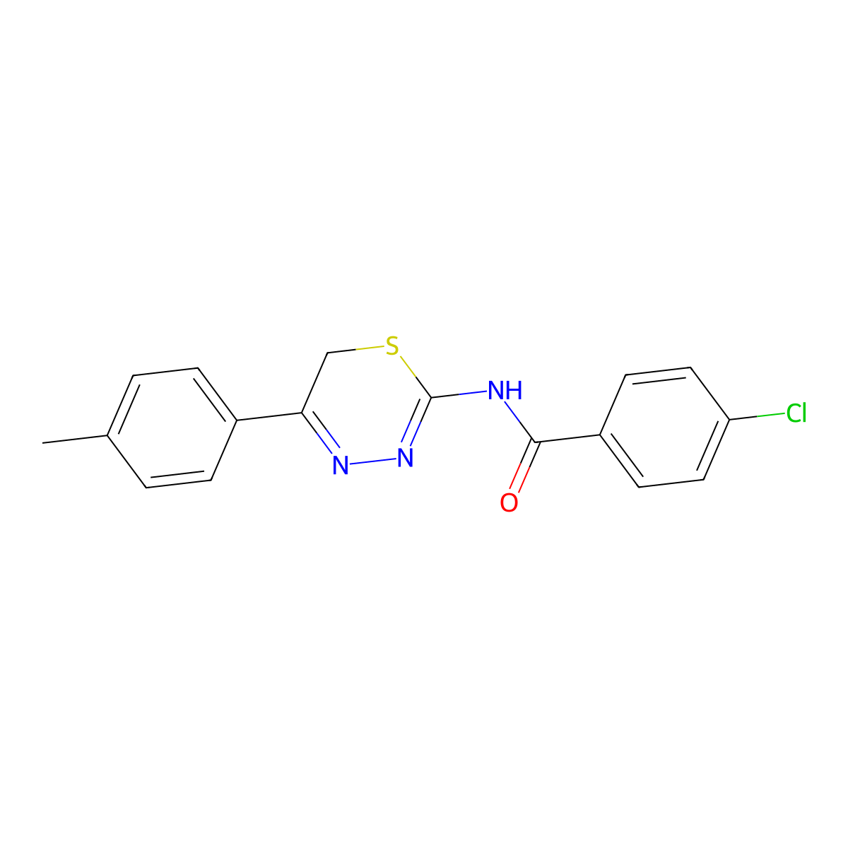 4-chloro-N-[5-(4-methylphenyl)-6H-1,3,4-thiadiazin-2-yl]benzamide molecular structure, CAS 522651-58-7