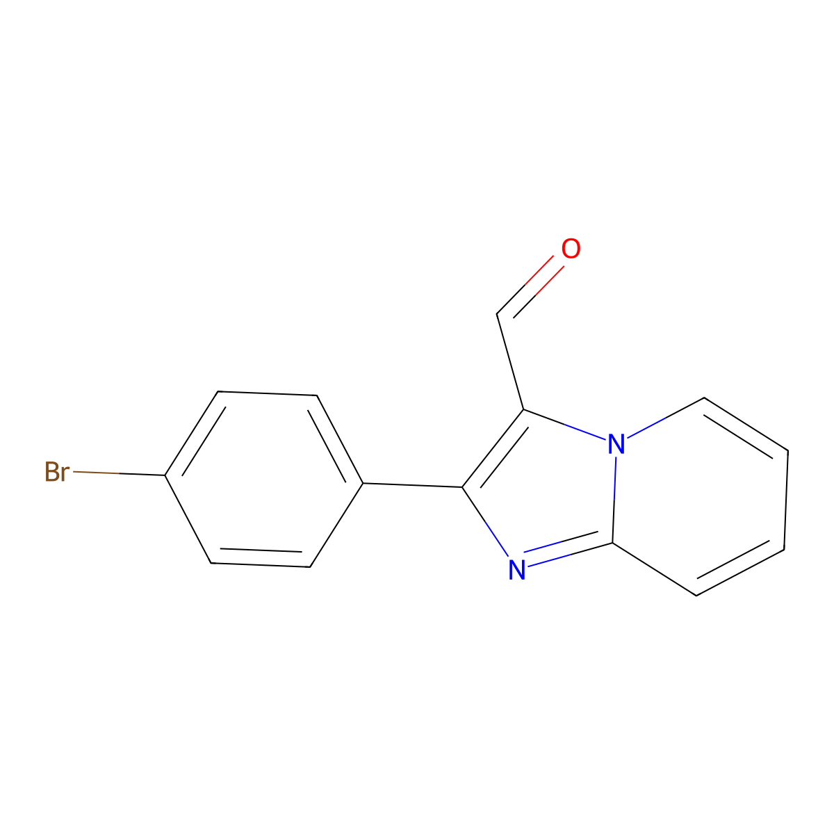 2-(4-Bromophenyl)imidazo[1,2-a]pyridine-3-carbaldehyde molecular structure, CAS 522651-96-3