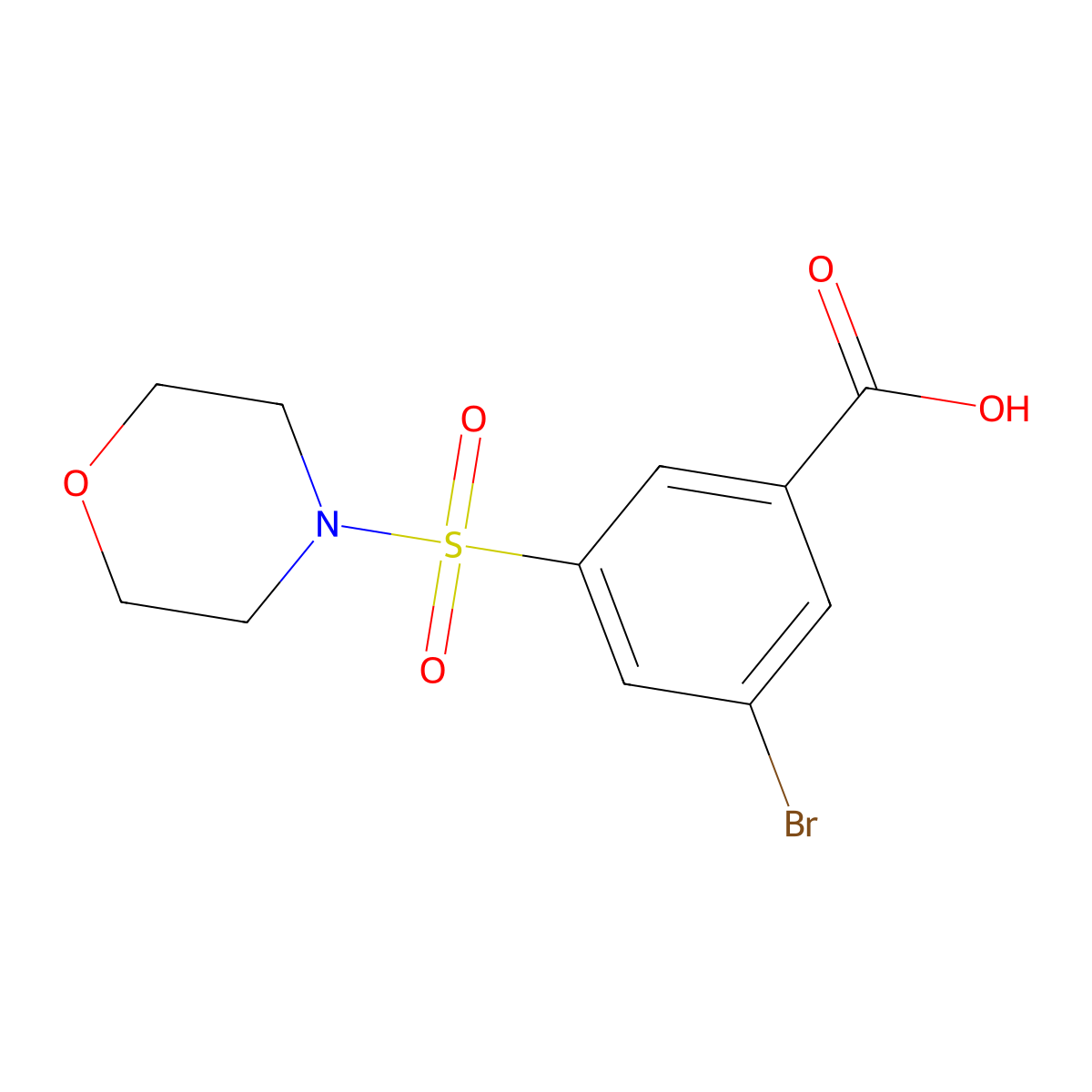 3-Bromo-5-morpholin-4-ylsulfonylbenzoic acid molecular structure, CAS 522652-02-4