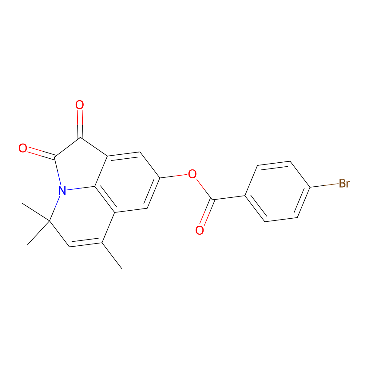 4,4,6-trimethyl-1,2-dioxo-1,2-dihydro-4H-pyrrolo[3,2,1-ij]quinolin-8-yl 4-bromobenzoate molecular structure, CAS 522652-18-2