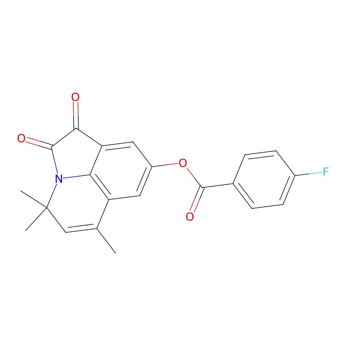 4,4,6-trimethyl-1,2-dioxo-1,2-dihydro-4H-pyrrolo[3,2,1-ij]quinolin-8-yl 4-fluorobenzoate molecular structure, CAS 522652-19-3