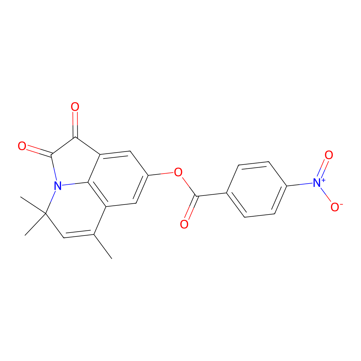 4,4,6-trimethyl-1,2-dioxo-1,2-dihydro-4H-pyrrolo[3,2,1-ij]quinolin-8-yl 4-nitrobenzoate molecular structure, CAS 522652-21-7