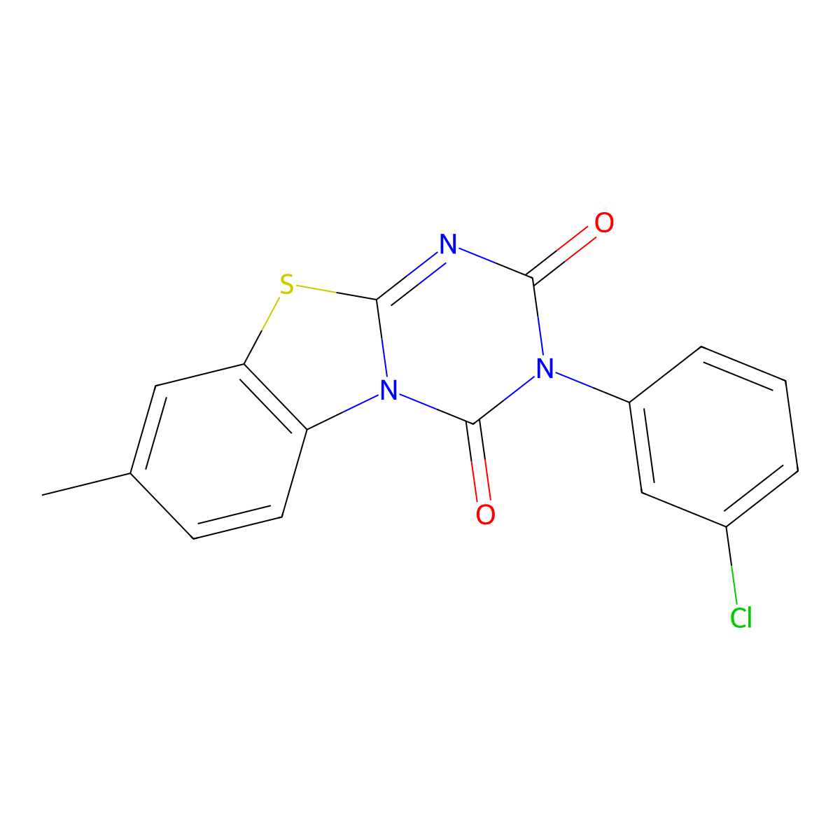 3-(3-chlorophenyl)-8-methyl-2H-[1,3,5]triazino[2,1-b][1,3]benzothiazole-2,4(3H)-dione molecular structure, CAS 522652-39-7