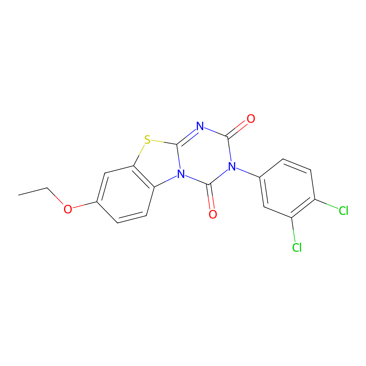 3-(3,4-dichlorophenyl)-8-ethoxy-2H-[1,3,5]triazino[2,1-b][1,3]benzothiazole-2,4(3H)-dione molecular structure, CAS 522652-45-5
