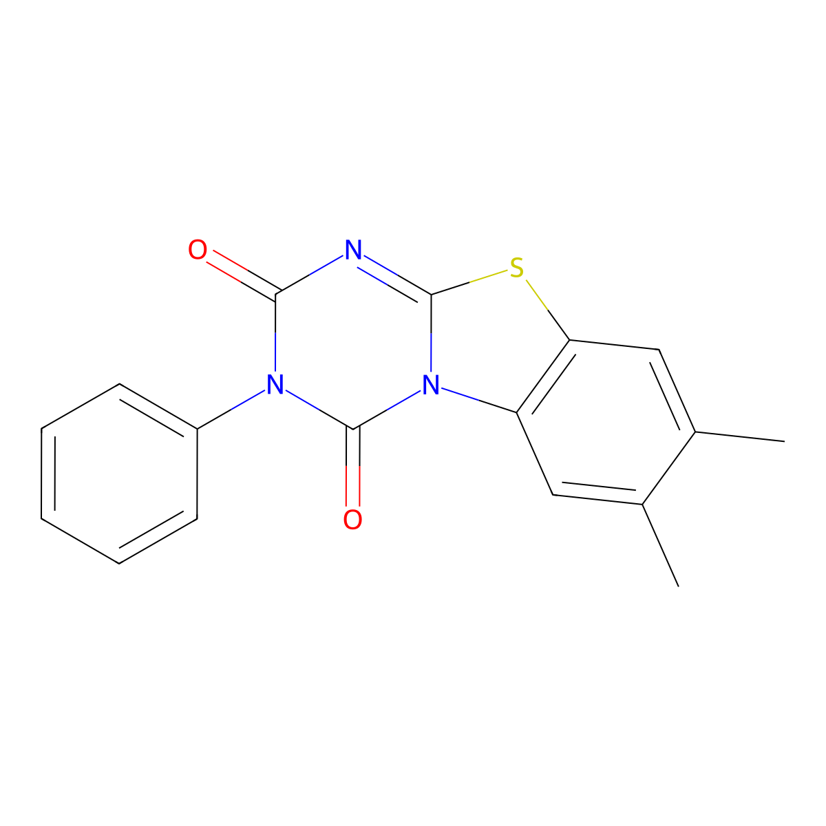 7,8-dimethyl-3-phenyl-2H-[1,3,5]triazino[2,1-b][1,3]benzothiazole-2,4(3H)-dione molecular structure, CAS 522652-47-7