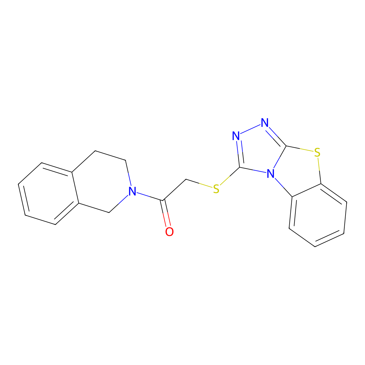 1-(3,4-dihydro-1H-isoquinolin-2-yl)-2-([1,2,4]triazolo[3,4-b][1,3]benzothiazol-1-ylsulfanyl)ethanone molecular structure, CAS 522652-62-6