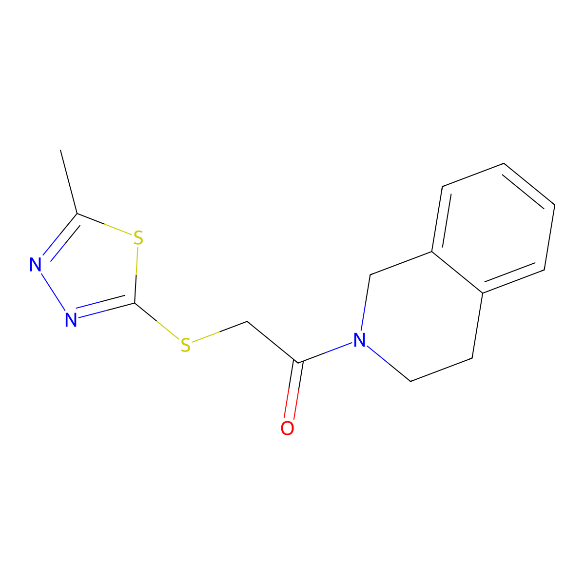 1-(3,4-dihydroisoquinolin-2(1H)-yl)-2-[(5-methyl-1,3,4-thiadiazol-2-yl)sulfanyl]ethanone molecular structure, CAS 522652-66-0